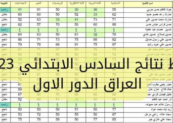 رابط نتائج السادس الابتدائي الدور الأول 2023