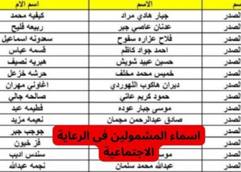 رابط الاستعلام عن أسماء المقبولين بالرعاية الاجتماعية بالعراق 2023 الوجبة التاسعة