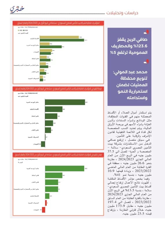 النتائج الكاملة لشركة بيت التأمين المصري السعودي- سلامة - khabrynews  